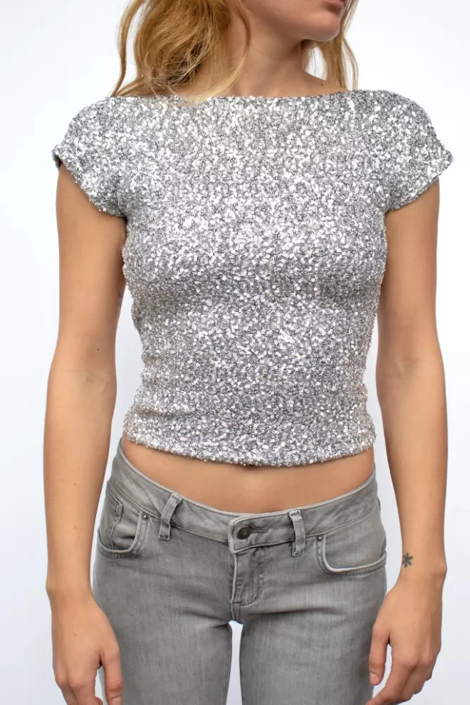 T-Shirts*Subdued T-shirt dos ouvert avec paillettes | Collection 2023 |